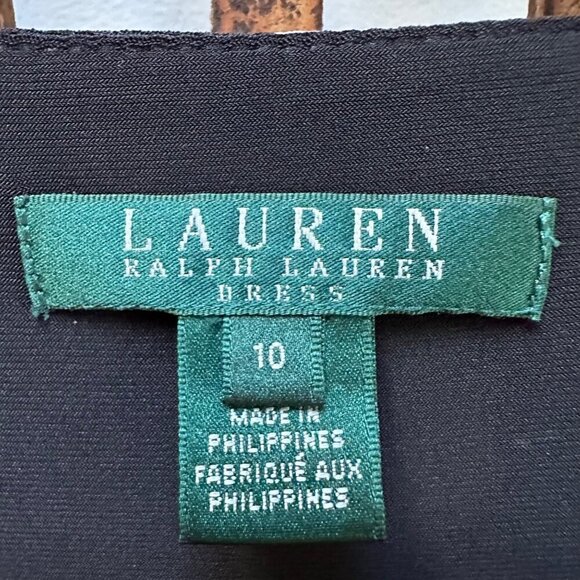 Lauren Ralph Lauren Black & White Polka Dot Dress Career‎ Office Women's Size 10 - Picture 12 of 13